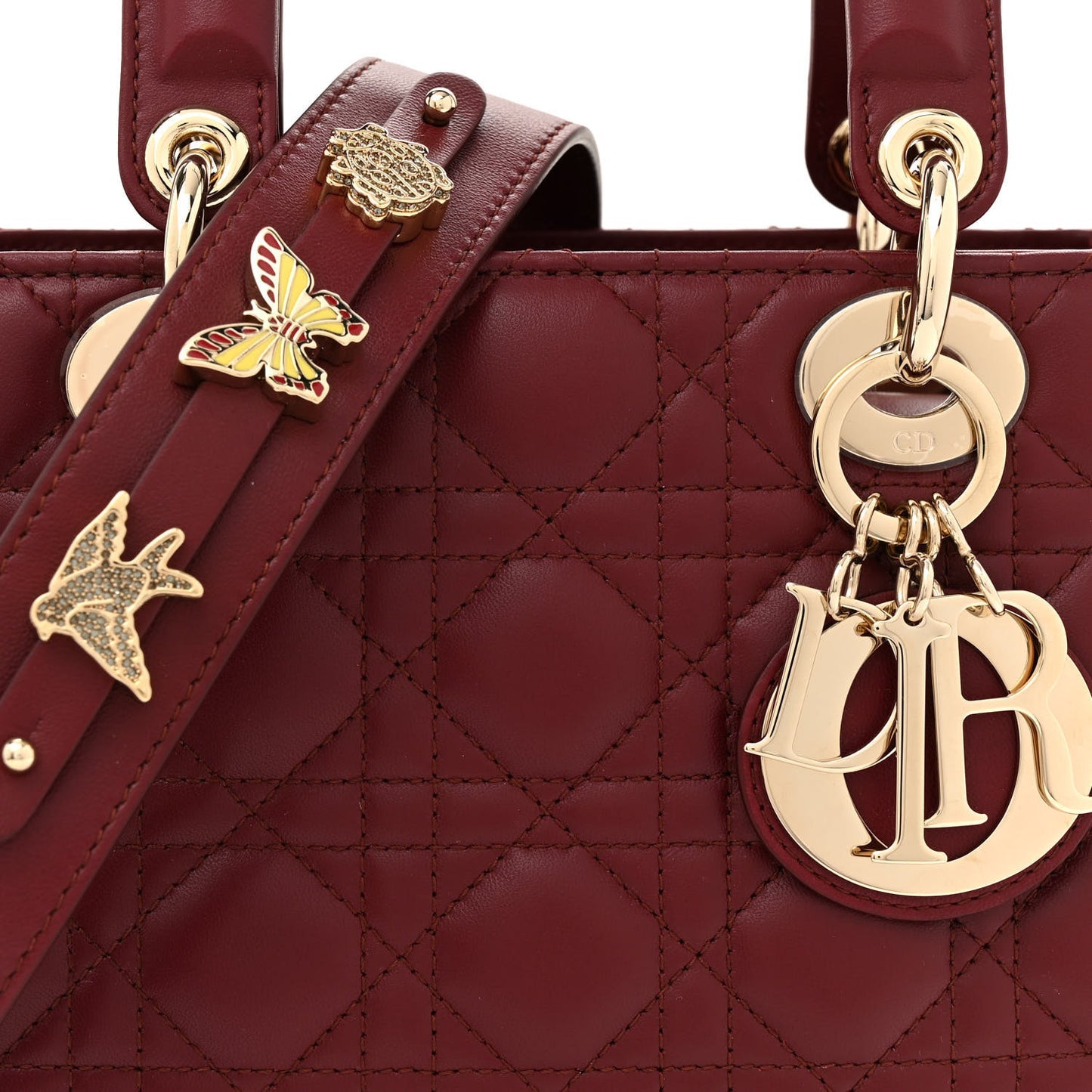 Lambskin Cannage Small My Lady ABC Dior Dark Red