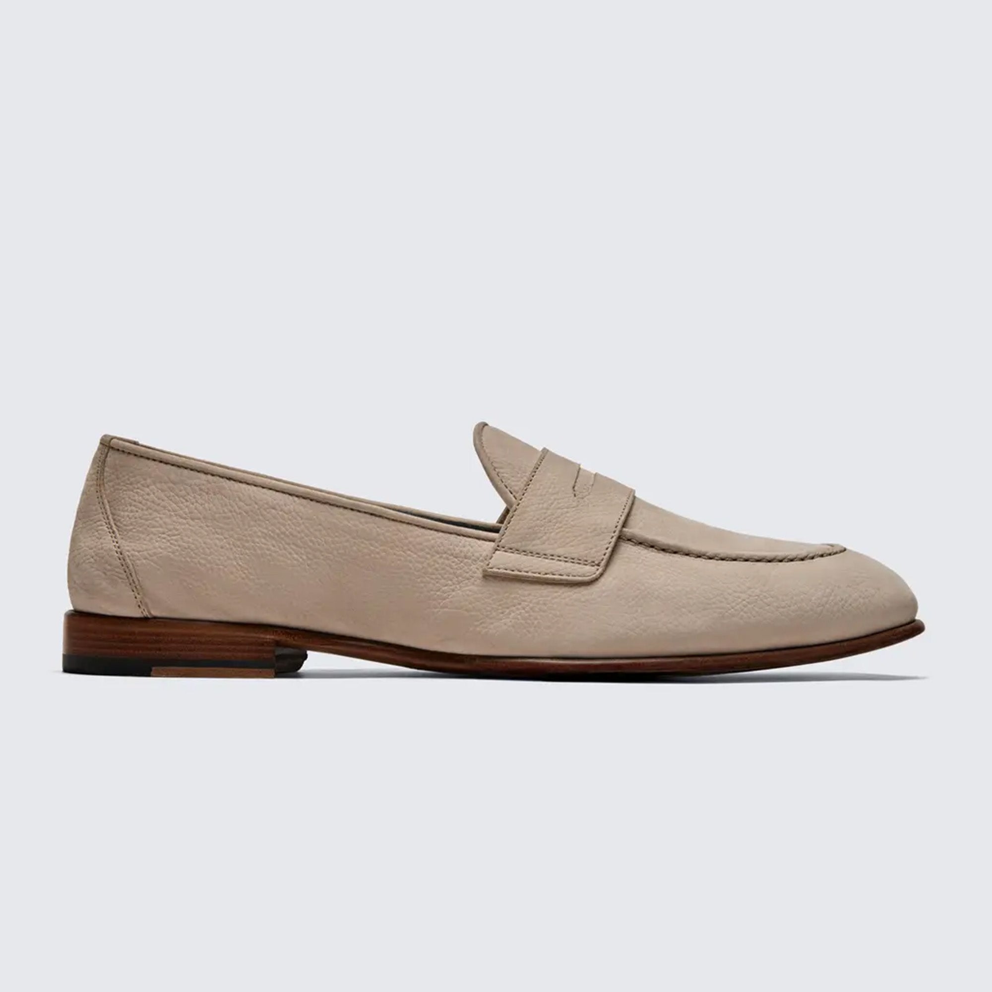 brioni Beige nubuck Appia penny loafers in pakistan