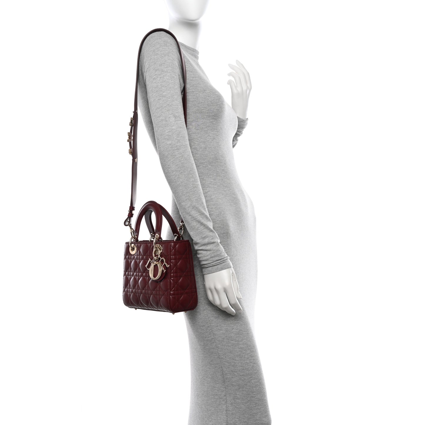 Lambskin Cannage Small My Lady ABC Dior Dark Red