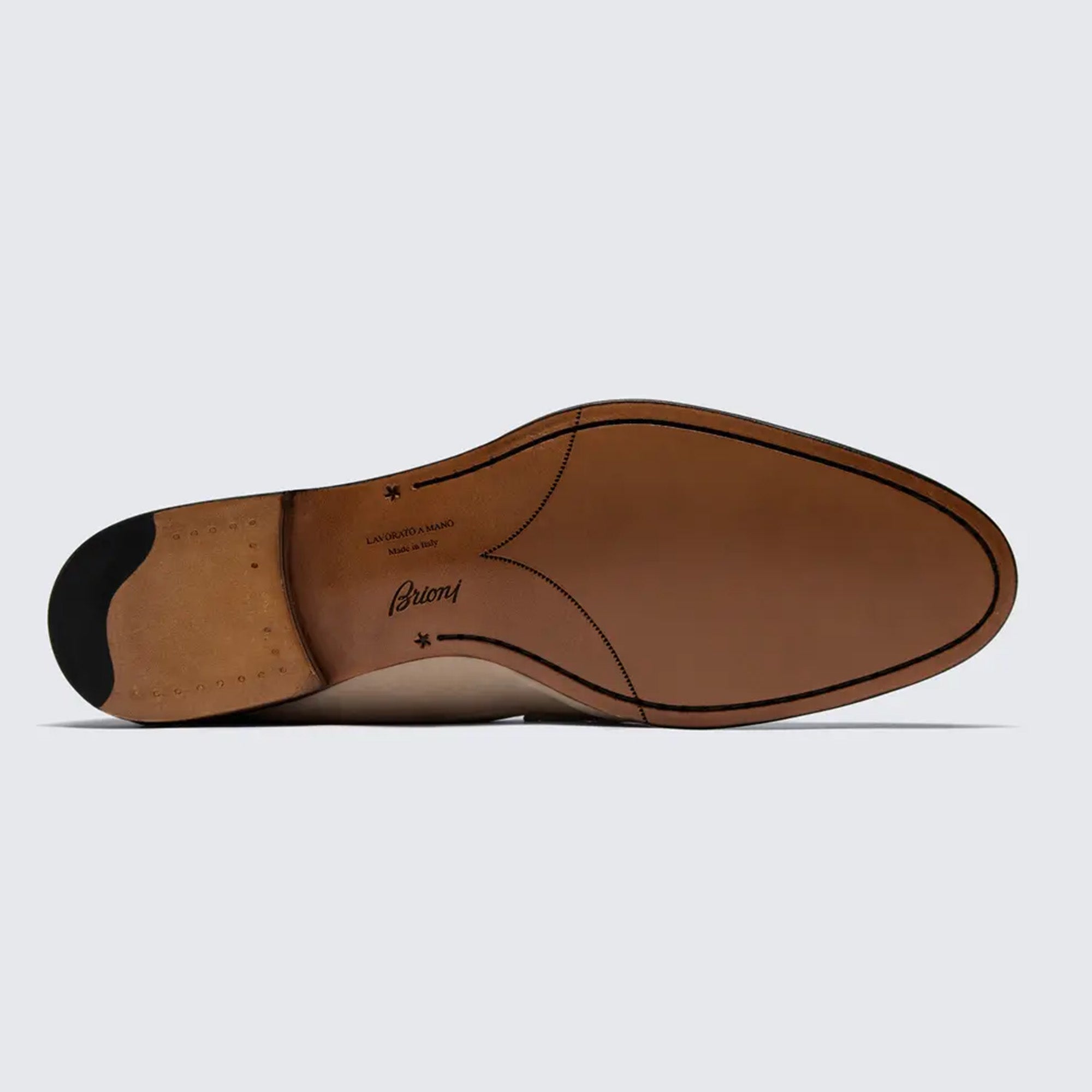 brioni Beige nubuck Appia penny loafers in pakistan